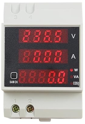 D52-2048 Din Rail LED Digital voltímetro amperímetro medidor de corriente Factor de potencia activo AC80-300V medidor 100A(200-450V External CT)