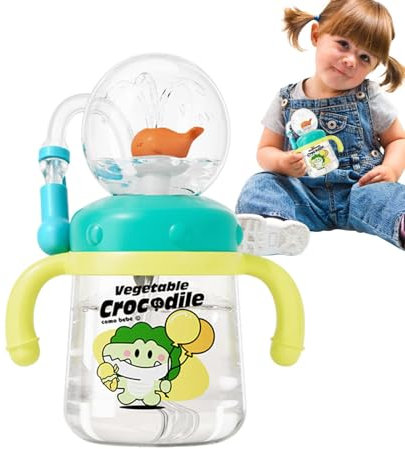 Schnabeltasse Für Baby, 300ml Trinklernbecher Mit Strohhalm Baby, Trinkbecher Mit Wal-spritzer, Spülmaschinengeeignet, Gewichteter Trinkflasche Strohhalm, Rinklernbecher Mit Strohhalm Ab 6 12 Monate