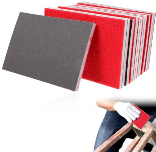 MOLZINY 12 Stück Schleifschwamm Schleifschwämme Körnung P180-P3000 Schleifschwämme Schleifpapier Holz Schleifblock Wiederverwendbar Schleifklotz zum Schleifen Holz Polieren Metall Handschleifblöcke