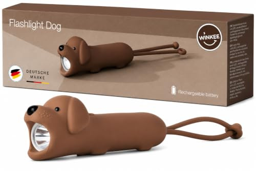 Winkee Taschenlampe Kinder Hund Bobo LED aufladbar mit Akku | Für Kinder ab 3 Jahren, ca. 12 Stunden Laufzeit, Ideal für Outdoor, Camping und kleine Abenteuer