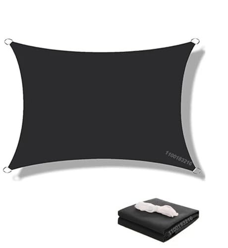 Toldo grande para albercas y patios, toldo de vela para exteriores para jacuzzis y camping (negro, 300 x 600 cm), protección UV y parasol
