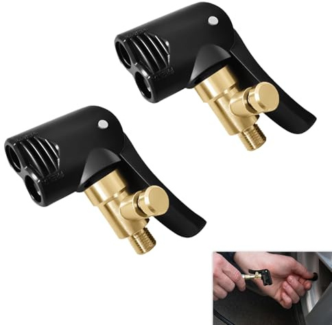 2 st Schrader/Presta-däckventiladaptrar, uppblåsningsmunstycke för bil, universell spak, för bil, motorcykel, cykel, lastbil, kompatibel med luftpump, uppblåsning, enkel uppblåsning