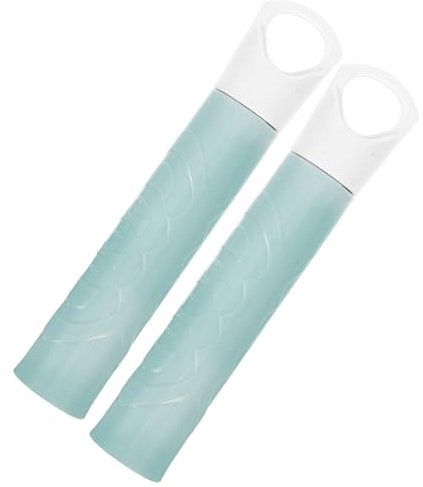 HOUDERCO Broom Handle Grip Replacement 22mm Mop Rod End Cap Sleeve Light Blue Sturdy Floor Cleaning Broom Accessories Set of 2 for Household Sweeping