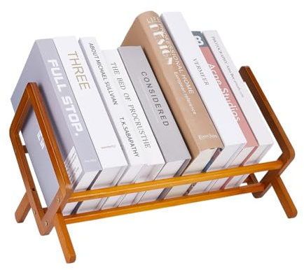 UNICRAFTALE Bücherregal Aus Holz Für Den Schreibtisch Kippbares Bücherregal Aus Holz Sienna Für Büro Tisch Bücherregal Zeitschriftenhalter Für Bücher Zeitschriften Homeoffice Wohnzimmer 33x21x14.5cm