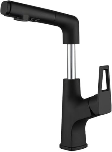 Badarmatur mit ausziehbarer Brause, 2 Funktionen für Warm- und Kaltwasser, Einhebel-Design