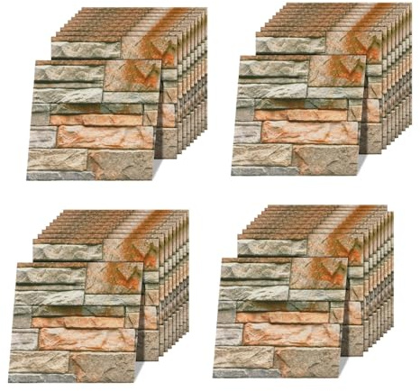 Trintion 3D Wandpaneele 40 Stück Selbstklebend Ziegel Tapete Steinoptik Wandaufkleber Wasserdicht Wandtapete für Küche Schlafzimmer Badezimmer Wohnzimmer (L30cm x B30cm 40 Stück)