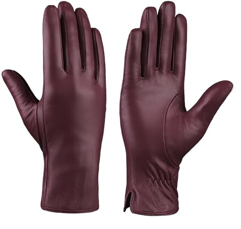 MGGMOKAY Damen Lederhandschuhe Kaschmir gefüttert Warmer Winter Autofahren Handschuh