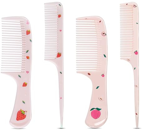MEGAVOW 4 Piezas Cepillo Pelo Antitirones Niña, Juego de Peine y Cepillo Desenredante Cabello Húmedo y Seco, Cepillo de Masaje para Desenredar, Lindo Regalo