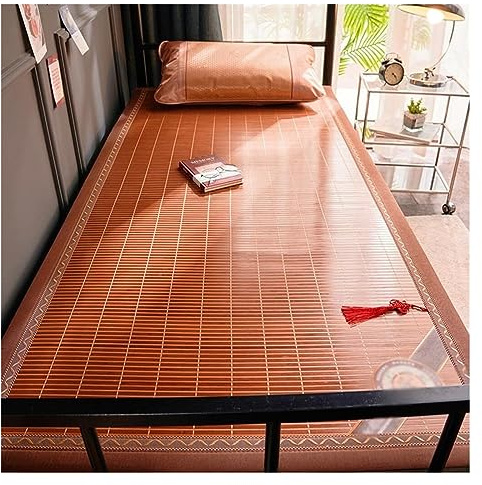 Tapete de bambú para dormir, transpirable, enrollable, para climas cálidos, portátil, 0,9 x 1,9 m, tapete refrescante para dormir en verano, comodidad ecológica