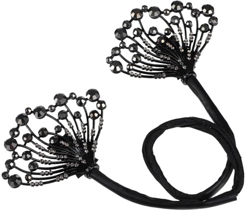 HOOTNEE Haarklammer Dutt hilfe Schwarz mit Blütenmotiv Flexibler Twist Hair Bun Maker für Mittellanges Haar Modischer Haarschmuck für Urlaub Party und Festival Einfach Anzuwenden und
