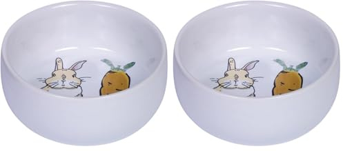 Nobby Nager Keramik Napf Carrot Plus weiß Ø 11cm x 4,5 cm, 300 ml (Packung mit 2)
