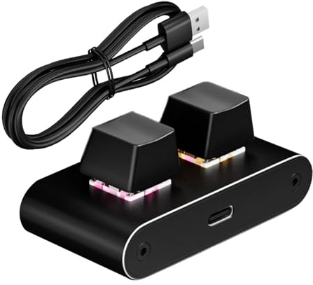 Makrotastatur – Minimalistische Metallverbundkonstruktion Leichte Form, Zwei-Tasten-Eingabegerät, Triggerplatte Für Benutzerdefinierte Aktion, Lösung Für Die Beschleunigungskontrolle Von Computer