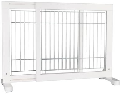 TRIXIE stufenlos verstellbaresTürgitter Absperrgitter, Holz, 65–108 × 61 cm, weiß- 39455