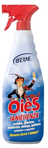 OièS Saniessenza Detergente Profumato 750 ml - Blue (1 Unità) | Profumatore Ambiente 5 in 1 Spray Igienizzante Multiuso per Pavimenti e Superfici - Profuma, Igienizza, Deodorizza e Spolvera