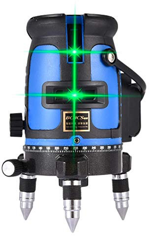 3 líneas Rotación de 360 ​​° Nivel láser Nivel de medición de Alta precisión Nivel de luz Verde ultrabrillante con trípode, 2 baterías y Bolsa de Almacenamiento