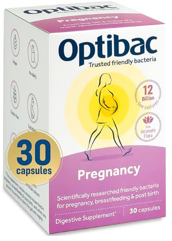 OptiBac Para El Embarazo | 12 Mil Millones de Bacterias Beneficiosas | Suplemento Dietético Natural | Suministro Para Un Mes | 30 Cápsulas