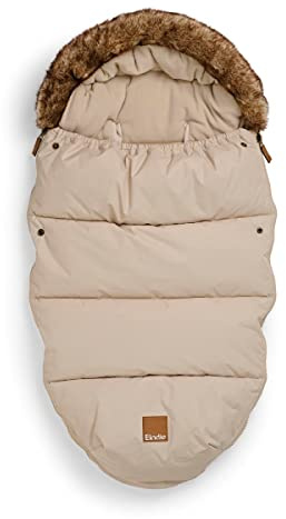 Elodie Details Universeller Fußsack für Kinderwagen & Buggy, Winter Babyfußsack mit warmem Fleece, wind- & wasserabweisend, passend für Babyschale, mit Reißverschluss, maschinenwaschbar, Pure Khaki