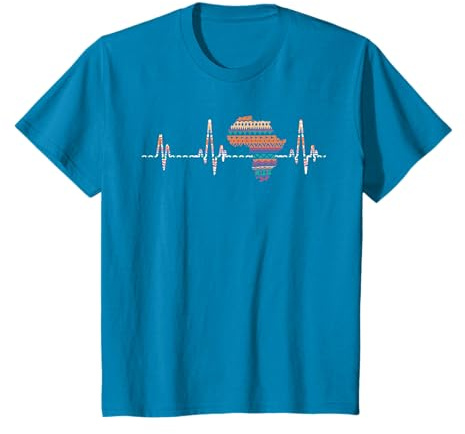 Africa Heartbeat Traditional Dashiki Pattern Art Africa Map T-Shirt