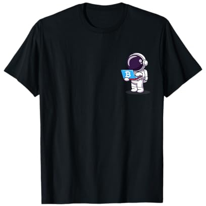 Astronauta acquisto Biglietto per la Luna con BTC Bitcoin Maglietta