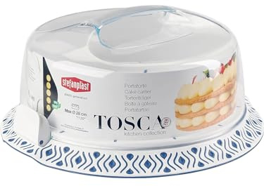 Stefanplast Tosca 30 cm Food Carrier Extra Quality 100% Made in Italy, White, Blue, 36cm