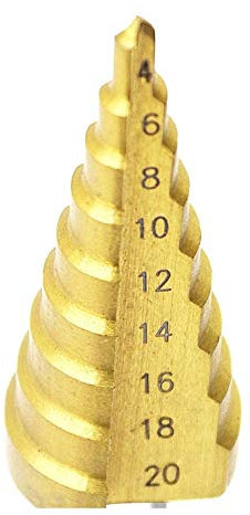 DIY. Schrittbohrer HSS-Stahl Große Stufenbohrer Kegelbohrer Titan Bit Set Schritt Bit-Satz Werkzeug-Loch 4-32mm 4-20mm 4-12mm