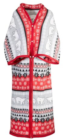 Coopers of Stortford Unisex Winter Pattern Fleece Cosy Throw Robe One Size