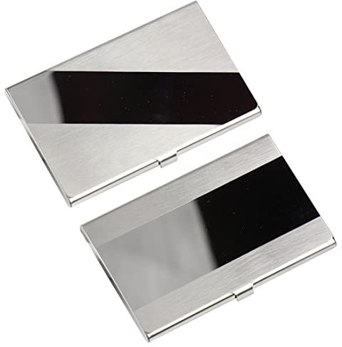 YATEICBC 2 Stück Visitenkartenetui Edelstahl Kreditkartenetui Professioneller Schutz Metalltasche für Kreditkarten Männer Frauen