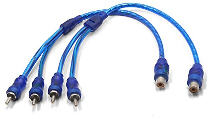 A ABSOPRO Voiture Femelle à 2 Mâle RCA Répartiteur Adaptateur Y Câble Fil (Ensemble de 2)
