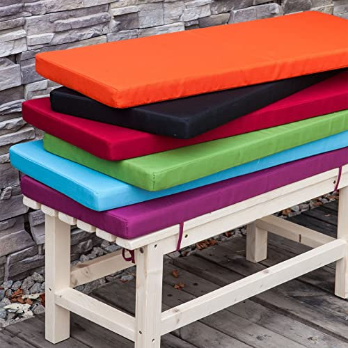 Bankkissen, 2/3-Sitzer, für drinnen und draußen, Gartenbankkissen, Schaukelsitzkissen, weich, waschbar, rutschfeste Sitzmatte für Terrasse, Küche, Esszimmerbank, Schaukelstuhl (gelb, 90 x 50 x 5 cm)