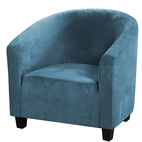 YOPOIY Luxus Velvet Club Chair Schonbezug Dick Elastische Sesselbezug Waschbar Sesselhusse für Wohnzimmer -blau