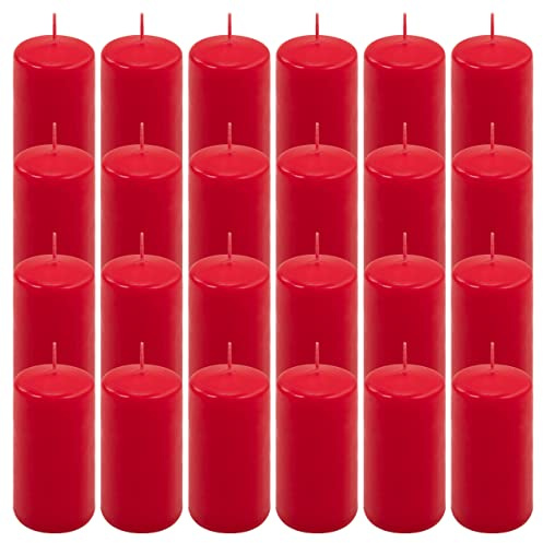 Stumpenkerze rot Höhe 10 cm Ø 5 cm lange Brenndauer Rund-Kerze Säulenkerzen Kerzen-Deko Tafelkerzen Weihnachts-Kerzen Hochzeits-Deko (24)