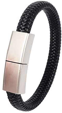 Tynerza Metal Wristband 128GB USB 2.0 Flash Drive PU Leather Bracelet Memory Stick Cool Pen Drive for Data Storage Portable Thumb Drive U Disk Gift