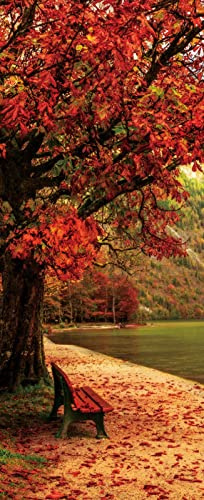 A.Monamour Türtapete Selbstklebend Türfolie Türposter 3D Bäume Mit Roten Blättern In Der Naturlandschaft Des Herbst Waldes Vinyl Folie Türdeko Tapete Wandbild Türaufkleber Türtattoo 85x215cm
