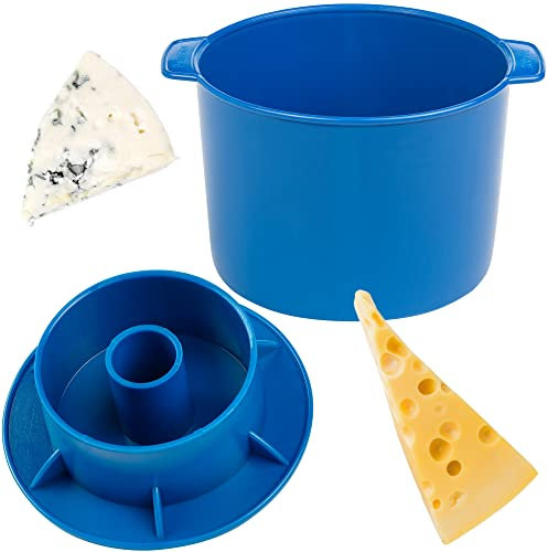 Cheese Mold for Cheese Making Cheese with Follower 1/2 gal Blue - Cheesemaking Supplies - Cheese Form Mold - Cheese Making Basket - Molde Para Queso Casero - Cheese Press Mold - Maker Mold Cheese
