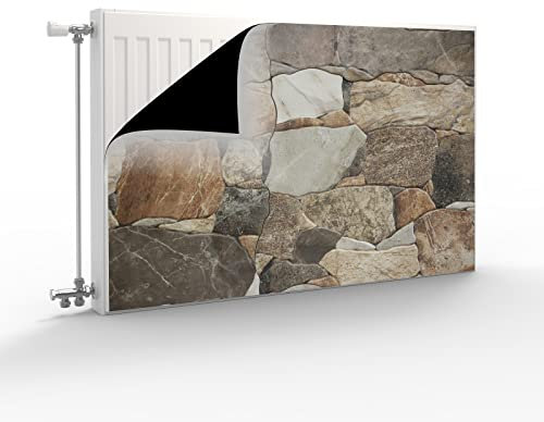 Primus Print Heizkörperverkleidung Heizkörperabdeckung magnetisch (Steinmauer, 120x40 cm)