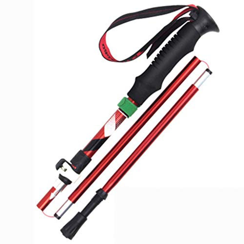 Klappbarer Trekkingstock, höhenverstellbarer Gehstock, rutschfest, stoßfest, Outdoor-Verriegelung, Aluminium-Kohlefaser-Gehstock, ultraleichter Gehstock mit kurzem Gehstock, geeignet zum Wandern,