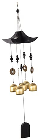 YARNOW Campanelli Eolici in Ottone Campana Eolica Feng Shui Ciondolo Forma Di Campana Monete in Ottone Per Stanza e Giardino