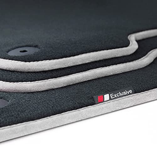 tuning-art LX479 Luxury-Line Fußmatten passend für Subaru XV G5 2018-, Bandeinfassung:Silber