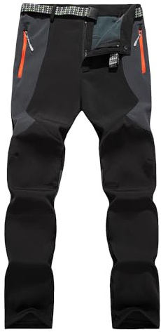 LHHMZ Pantalon d'hiver Chaud d'extérieur pour Hommes Pantalon de randonnée Softshell en Polaire Pantalon de Ski décontracté