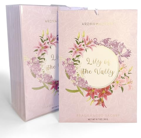 Lily of the Valley Duftsäckchen – 8 Stück, langanhaltende Duftsäckchen, extra große Frischduftbeutel, Beutel für Schublade und Schrank