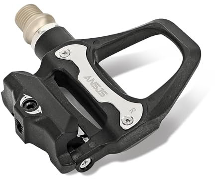 ANSJS Road Bike Pedals, Lightweight Clipless Bicycle Pedals with Cleats Set Compatible with SPD-SL System- 6 Degree Float Clipless(R26)