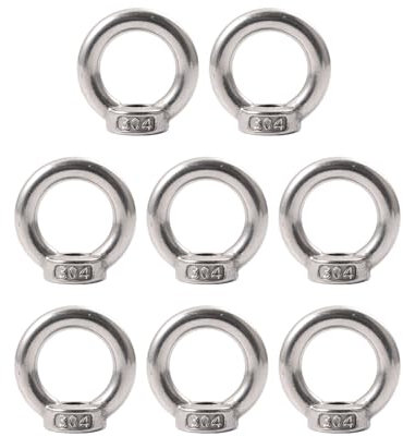 8 Stück Ringmutter M10, 304 Edelstahl, Ringösen Augenmuttern Ringmuttern, Ringschrauben for Befestigen Sie hängende Ornamente, Blumentöpfe, Schaukelständer usw.