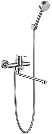 Basin Bathtub Faucet, Extension Hot and Cold Water Mixer Tap, Stainless Steel Shower Faucet, Bathroom Shower Shower Set, in-Wall Mixing Valve with Hand Shower
