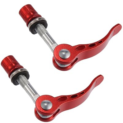 Hihaha Bike Seat Post Quick Release Pin for Bike Aluminium Red 2 Pcs | Bicycle Seatpost Skewer Bolt