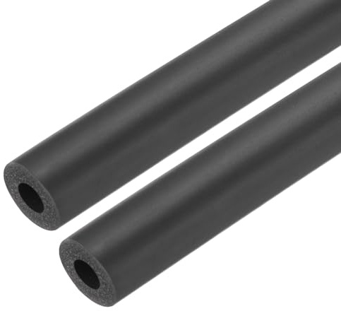 sourcing map Rohrisolierung, Schaumstoffrohrisolierung, 12 mm Innendurchmesser, 28 mm Außendurchmesser, 61 cm, Wärmeerhaltung für Frostschutz-Isolierung, Griffgriff, Schwarz, 2 Stück
