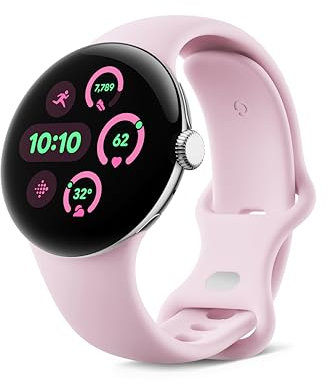 Google Pixel Watch 3 (41 mm) - Cassa color argento lucido - Cinturino rosa quarzo - Wi-Fi