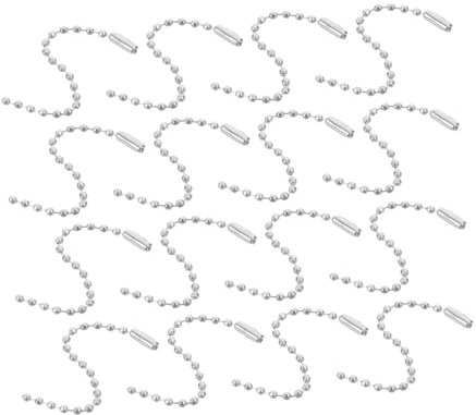 Operitacx 100pcs Bead Chain Tag Chain Metal Silver DIY Keychain Making Supplies Ball Bead for Jewelry and Accessories