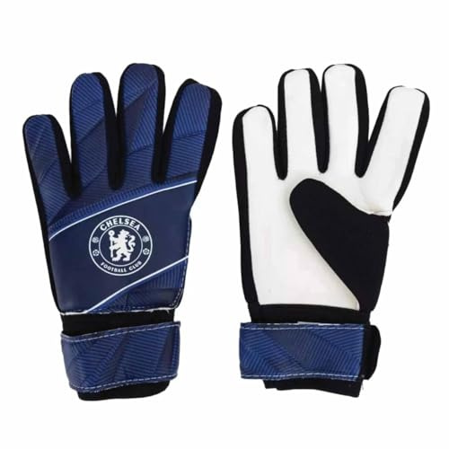 Hy-Pro Gants de Gardien de But Chelsea FC sous Licence Officielle – Jeunesse, Design fusible, Gardien de But avec Sangle de Paume Solide pour Haute Performance, garçons et Filles