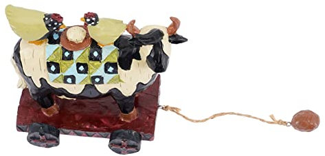 Happyyami Figurine De Vache Résine Statue Animalière Adorable pour Décoration De Maison Et Bureau Ornement De Ferme pour Original pour Toutes Occasions