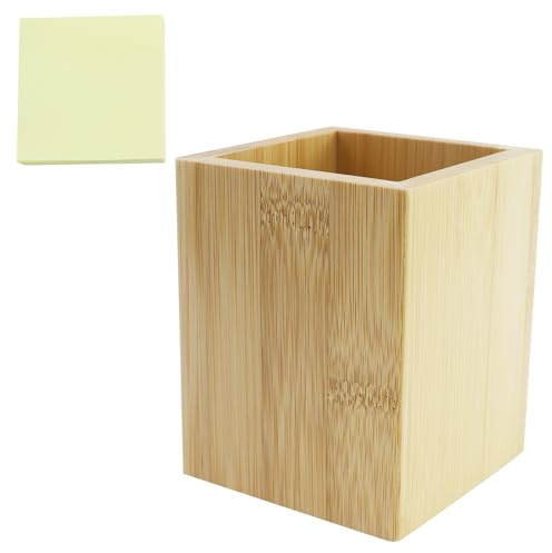 Portalápices - Soporte para bolígrafos de bambú, escritorio de oficina, lápices, organizador de almacenamiento, sin soporte de color, material de papelería, mantén el escritorio ordenado, con 1